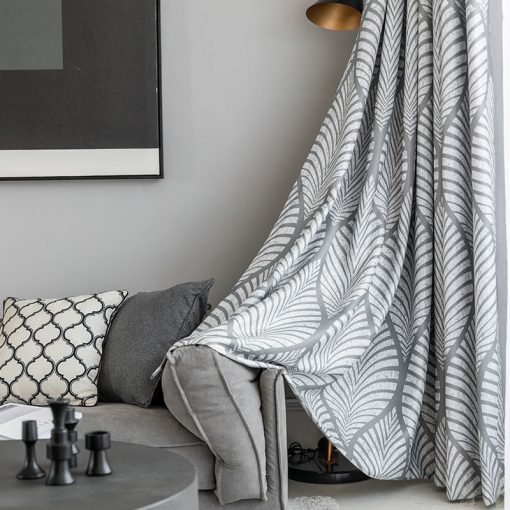 Modern Grey Geometric Blackout Curtains