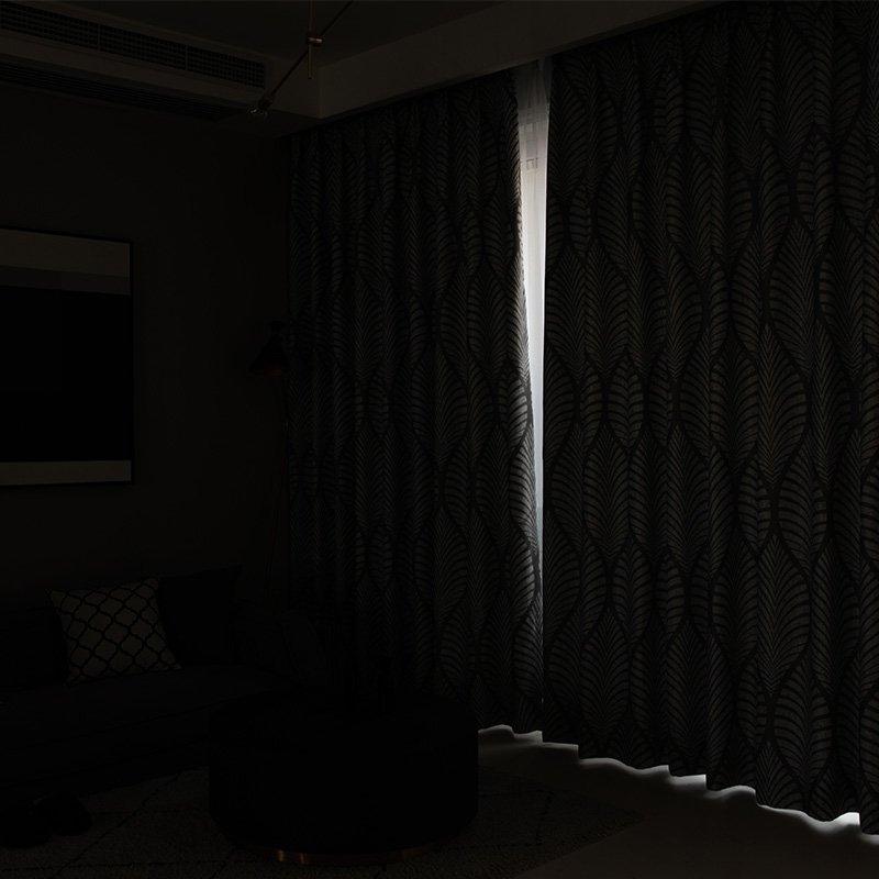 Modern Grey Geometric Blackout Curtains