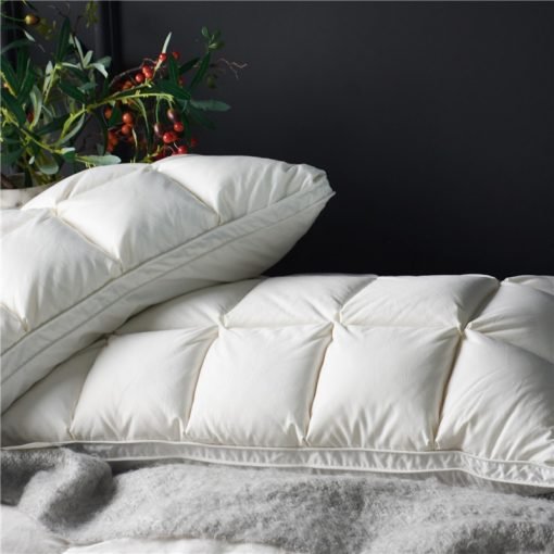 Natural Goose Down Rectangle Shaped Pillow for Sleeping 2 pcs Set - Image 2