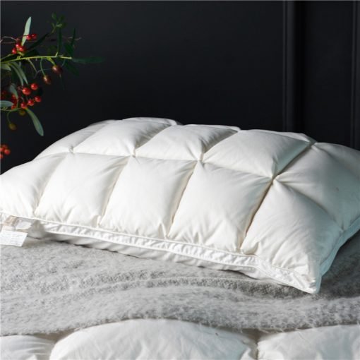 Natural Goose Down Rectangle Shaped Pillow for Sleeping 2 pcs Set - Image 3