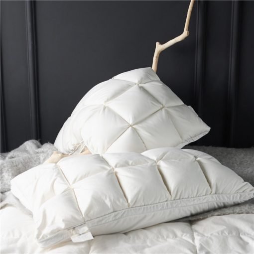 Natural Goose Down Rectangle Shaped Pillow for Sleeping 2 pcs Set - Image 5