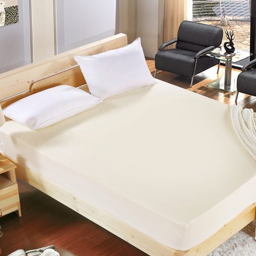 Solid Fitted Sheet Mattress Cover With Elastic Band - Image 7
