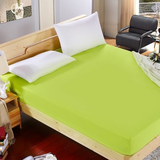 Solid Fitted Sheet Mattress Cover With Elastic Band - Image 8