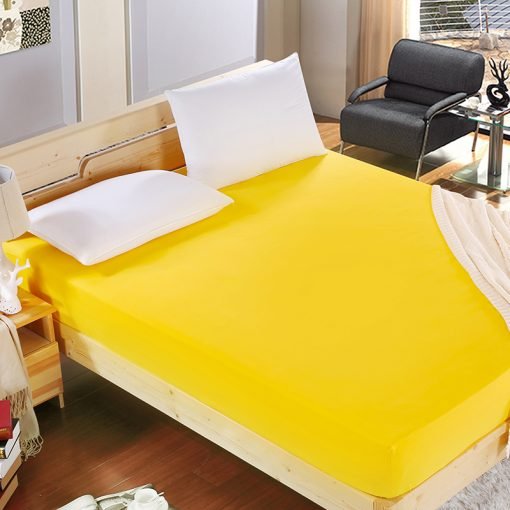 Solid Fitted Sheet Mattress Cover With Elastic Band - Image 9