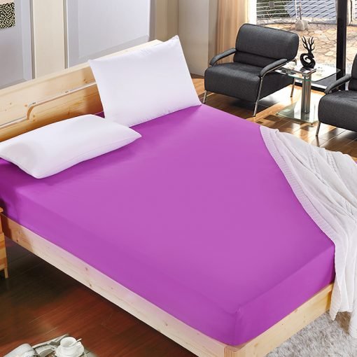 Solid Fitted Sheet Mattress Cover With Elastic Band - Image 5