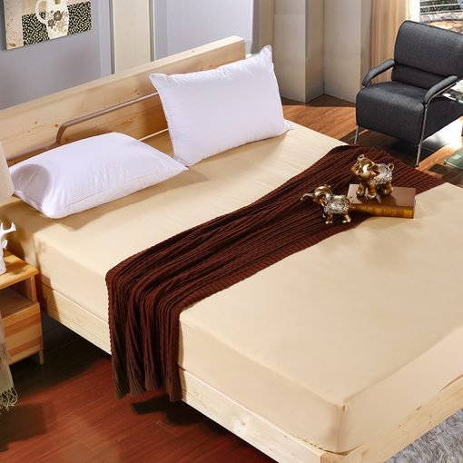 Solid Fitted Sheet Mattress Cover With Elastic Band - Image 6