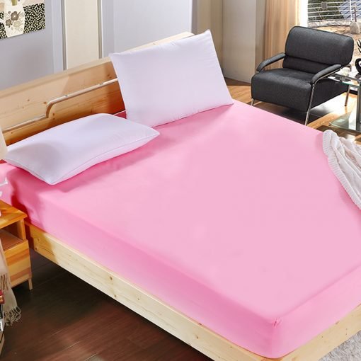 Solid Fitted Sheet Mattress Cover With Elastic Band - Image 10