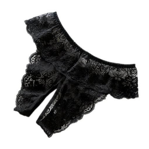 Women's Sexy Plus Size Lace Open Crotch Thong - Image 4