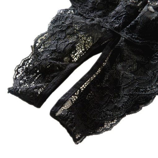 Women's Sexy Plus Size Lace Open Crotch Thong - Image 5