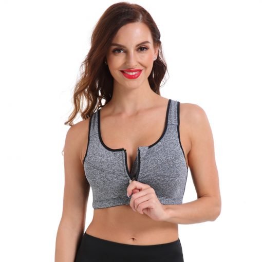 Women's Sexy Sports Bra with Frontal Zipper
