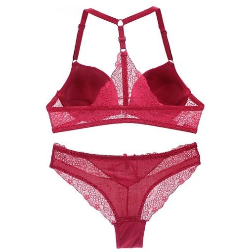 Women's Sexy Lace Plus Size Seamless Bra Panty Set