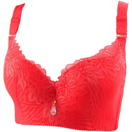 Women's Sexy Lovely Push-Up Ultra Thin Floral Lace Bra - Image 4