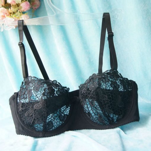 Women's Sexy Lace Charming Transparent Embroidered Bra - Image 4