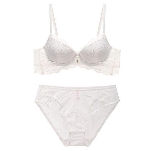 Women’s Sexy Thick Cotton Bridal Bra Panty Set