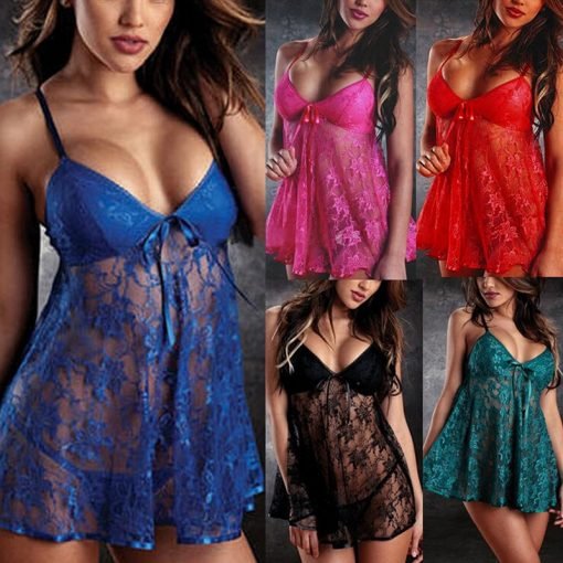 Women's Ocean Breeze Lace Babydoll Lingerie with Panties