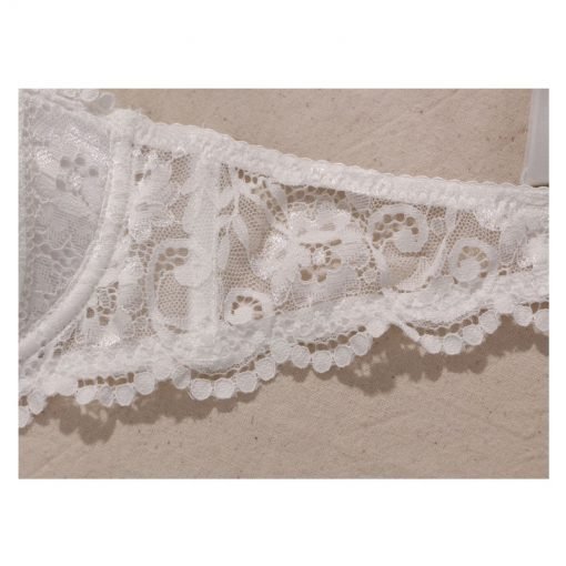 Women's Sexy Erotic Lace Decorated Bra Panty Garter 3 pc set - Image 4