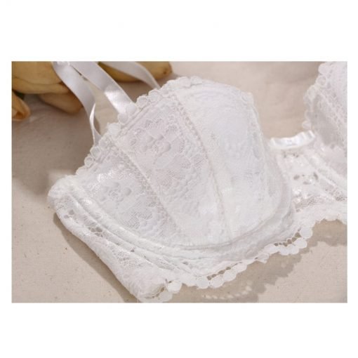 Women's Sexy Erotic Lace Decorated Bra Panty Garter 3 pc set - Image 3