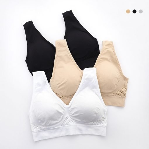 Women's Hollow Out Breathable Padded Sports Bra - Image 3
