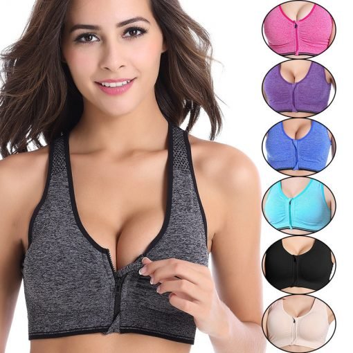 Women's Zipper Sports Bra
