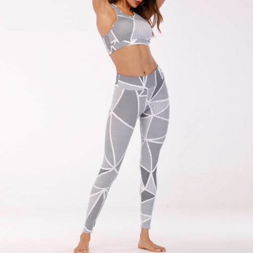 Women's Printed Sport Bra and Leggings Set