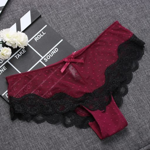 Women's Sexy Low-Rise Lace Thin Hipster Thong Knickers