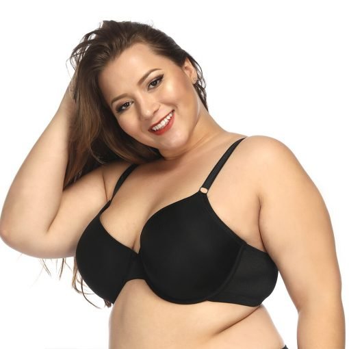 Women's Sexy Plus Size Smooth Seamless Lightly Padded Underwire T-shirt Bra - Image 2