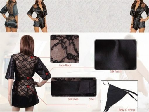 Women's Sexy Plus Size Erotic Robe Dress Nightwear - Image 3
