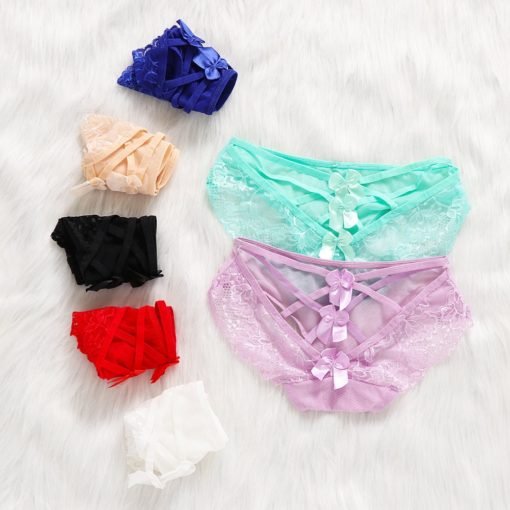 Women's Sexy Erotic Hollow Cross Bandage Thong Knickers - Image 2