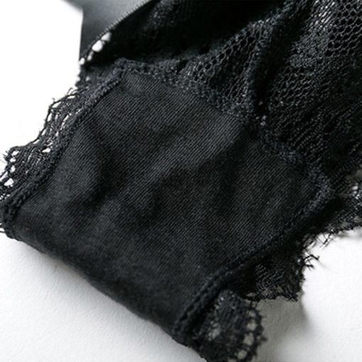 Women's Solid Laced Thong - Image 5