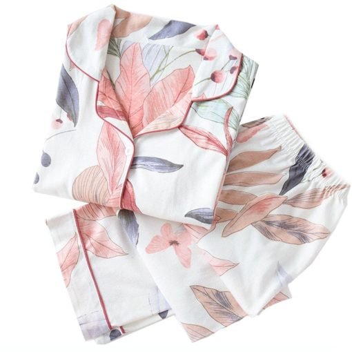 Floral Printed Cotton Pajamas for Women