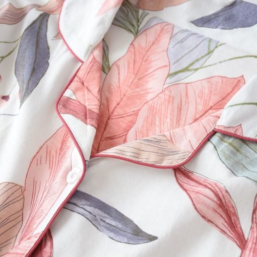 Floral Printed Cotton Pajamas for Women - Image 4
