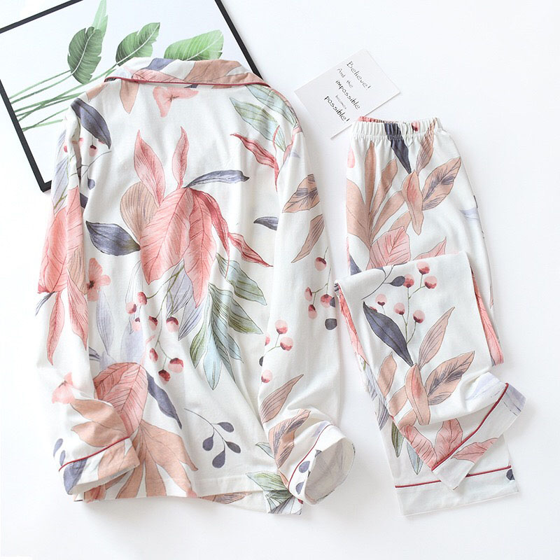 Floral Printed Cotton Pajamas for Women
