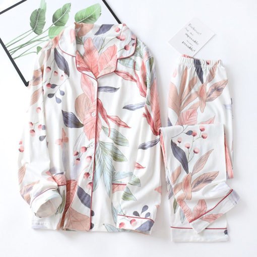 Floral Printed Cotton Pajamas for Women - Image 2