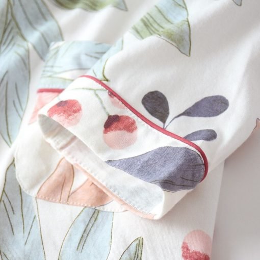 Floral Printed Cotton Pajamas for Women - Image 5