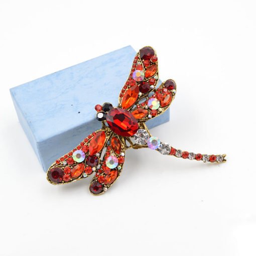 Women's Crystal Vintage Dragonfly Shaped Brooch - Image 3