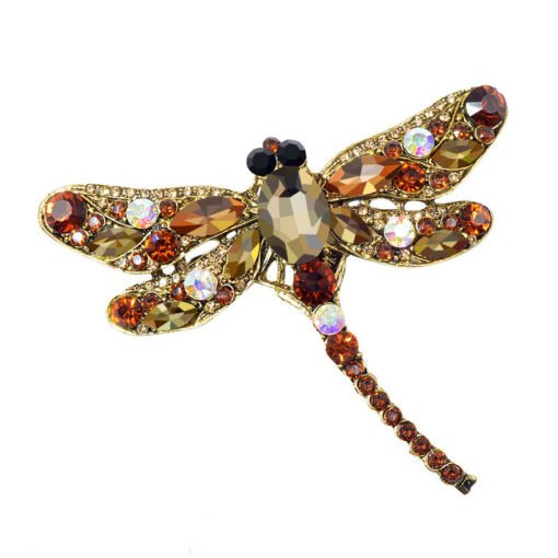 Women's Crystal Vintage Dragonfly Shaped Brooch - Image 6