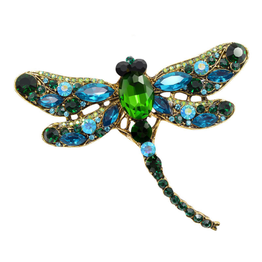 Women's Crystal Vintage Dragonfly Shaped Brooch