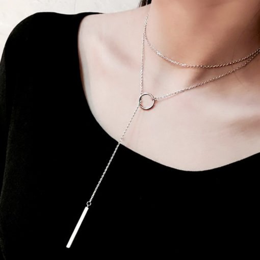 Minimalist Vintage Style Pendant Necklace - Image 2