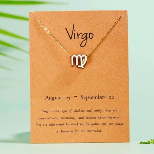 Women's Elegant Zodiac Sign Pendant Necklace - Image 12