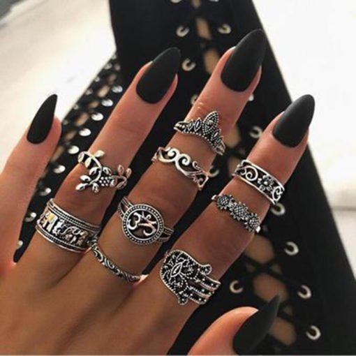 Women's Boho Ring 9 pcs Set - Image 2