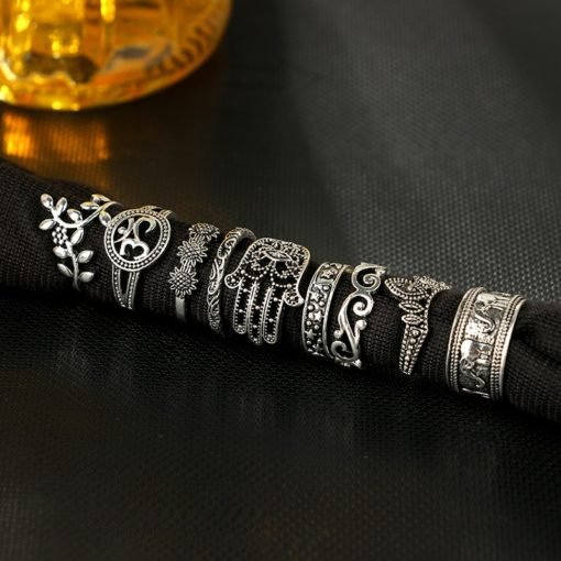 Women's Boho Ring 9 pcs Set - Image 6