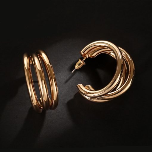 Women's Fashion Round Hoop Earrings - Image 4