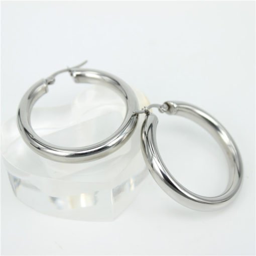 Stainless Steel Hoop Earrings - Image 3