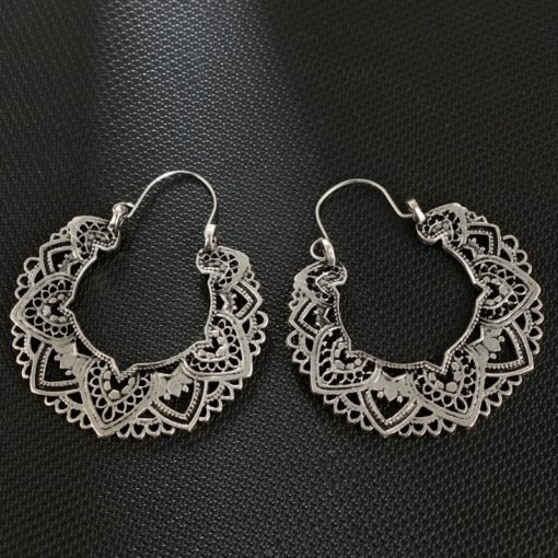 Women's Vintage Antique Silver Drop Earrings - Image 2
