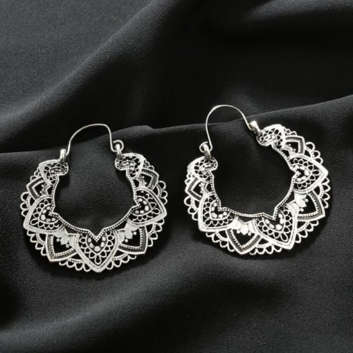 Women's Vintage Antique Silver Drop Earrings - Image 4