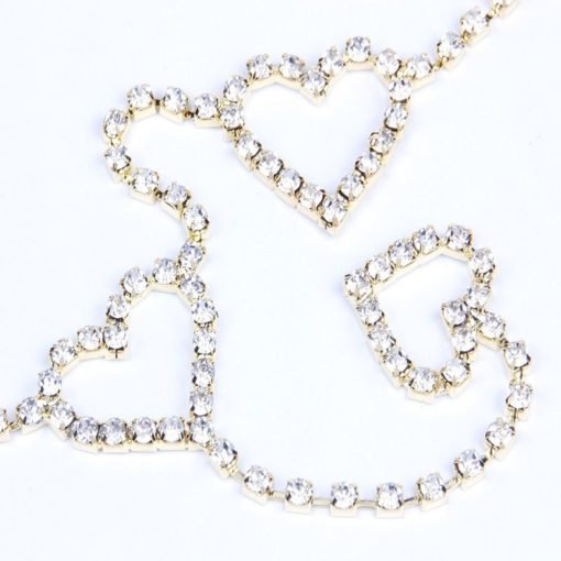 Rhinestone Patterned Waist Chain with Hearts - Image 4