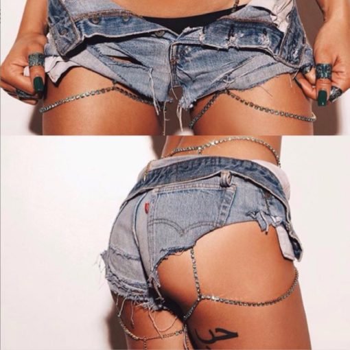 Women's Adjustable Rhinestone Thigh Chain - Image 5