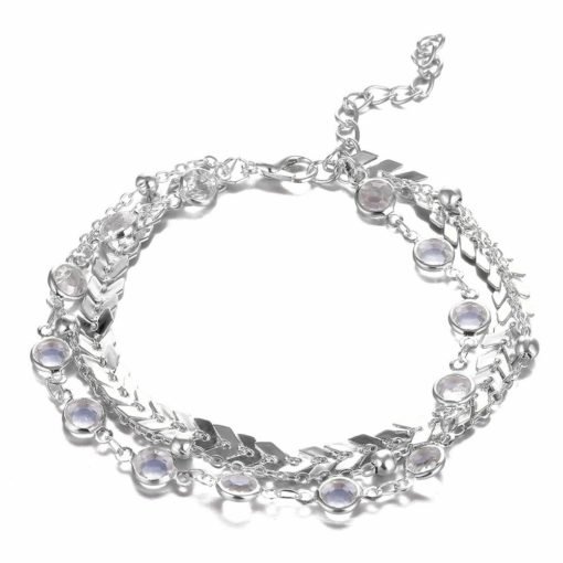 Women's Bohemian Crystal Multilayer Anklet - Image 3
