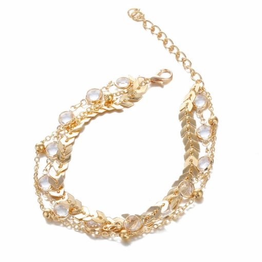 Women's Bohemian Crystal Multilayer Anklet - Image 2