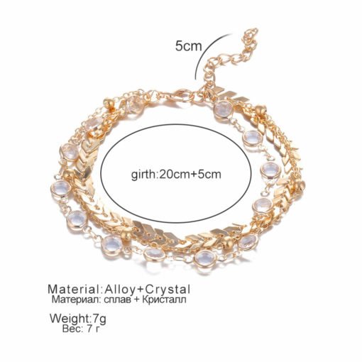 Women's Bohemian Crystal Multilayer Anklet - Image 6